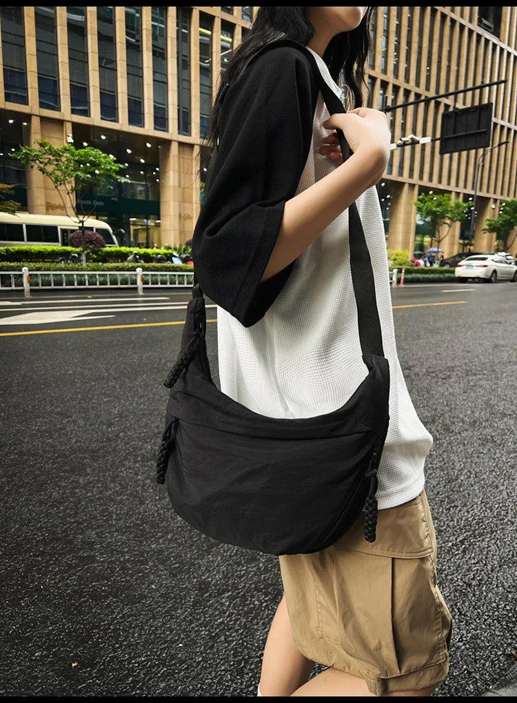 Casual Nylon Shoulder Bag for Women – Large Capacity Everyday Crossbody