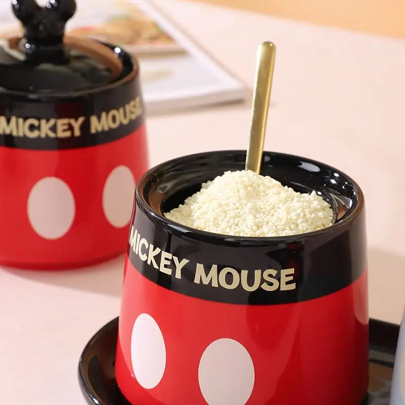 Cartoon Mickey/Minnie Seasoning Jar with Spoon