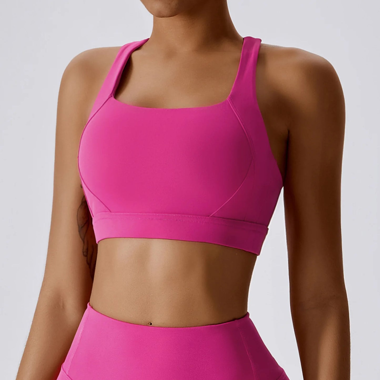 Cross Back Sports Bra – High Support Shockproof Yoga & Gym Crop Top (Multi Colors)