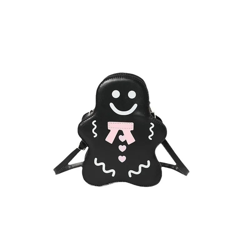 Gingerbread Man Cartoon Shoulder Bag – Fun Multi-Color Design