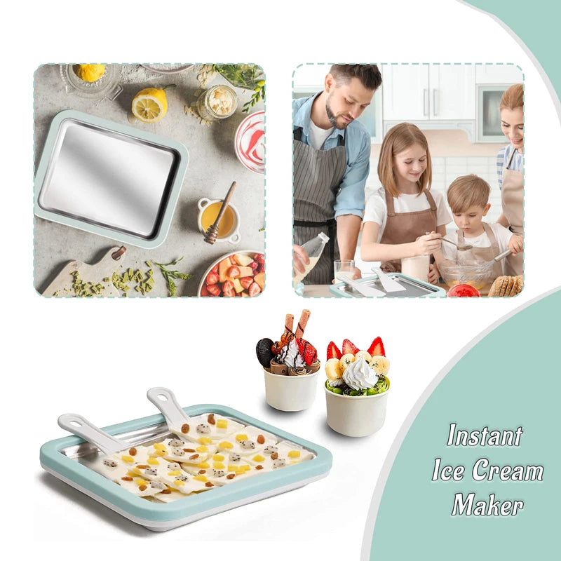 DIY Ice Cream Roll Maker Tray – Home Frozen Dessert Set