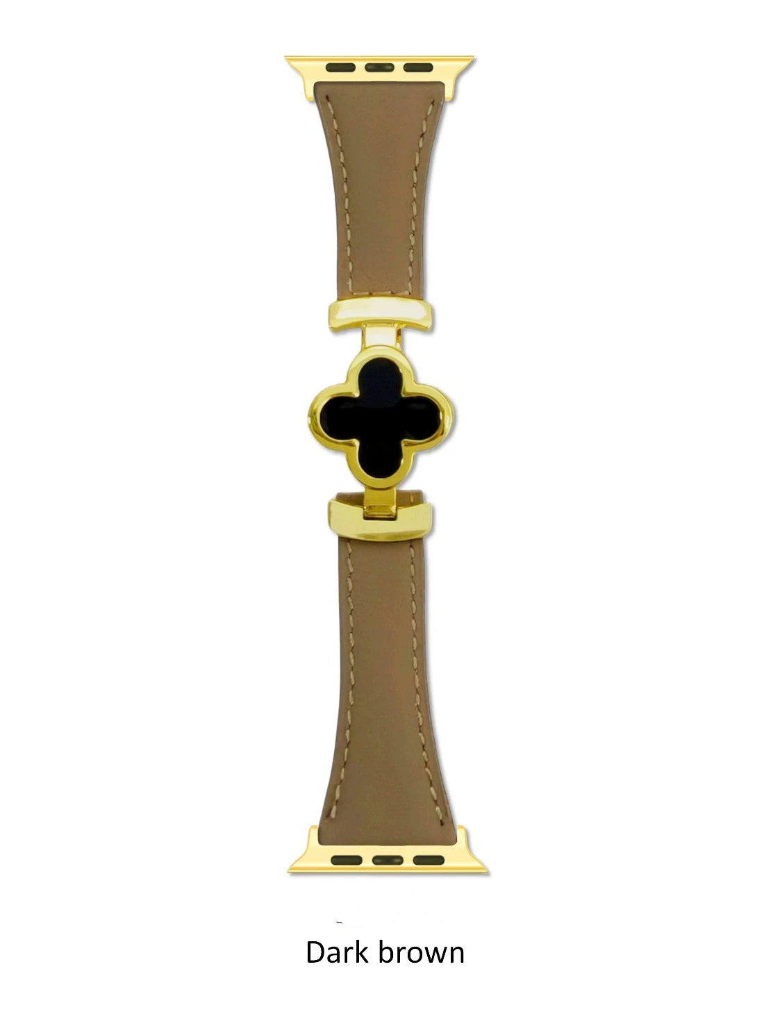 Premium Leather Apple Watch Strap with Magnetic Clover Design