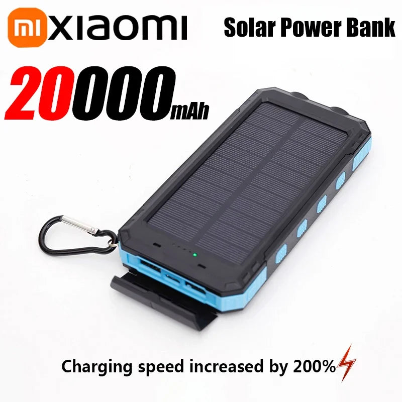 Solar Power Bank 50000mAh – Waterproof Fast-Charge Portable Charger with LED Flashlight