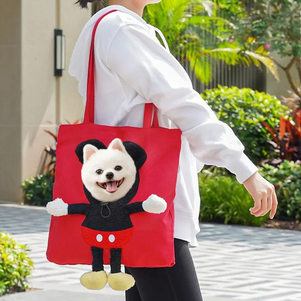 Cute Pet Shoulder Bag – Cartoon-Inspired Carrier for Small Cats & Dogs