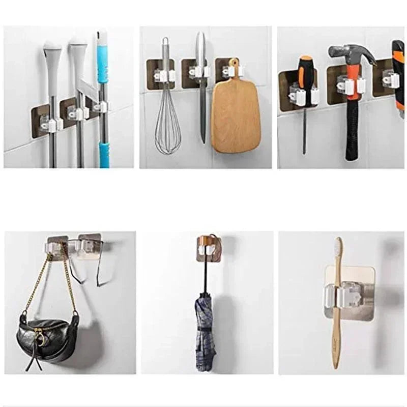 Adhesive Broom & Mop Holder – Wall Mount Hook