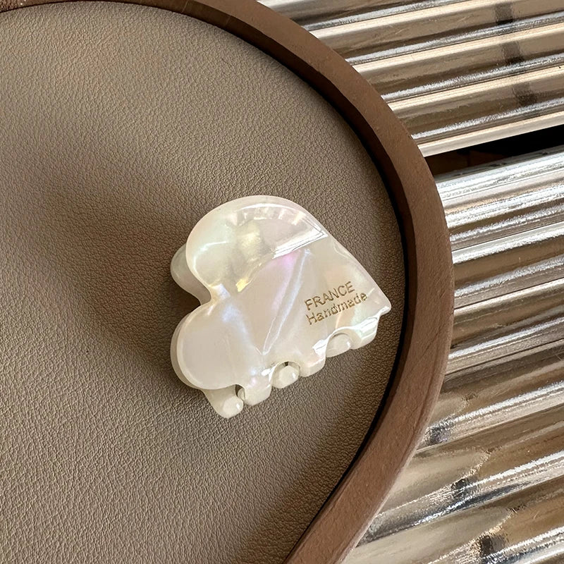 Luxury Small Heart Hair Claw – 3.5cm Acetate Clip for Girls & Women