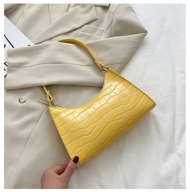 Classic Shoulder Bag for Women – Sleek Shiny PU Leather Tote