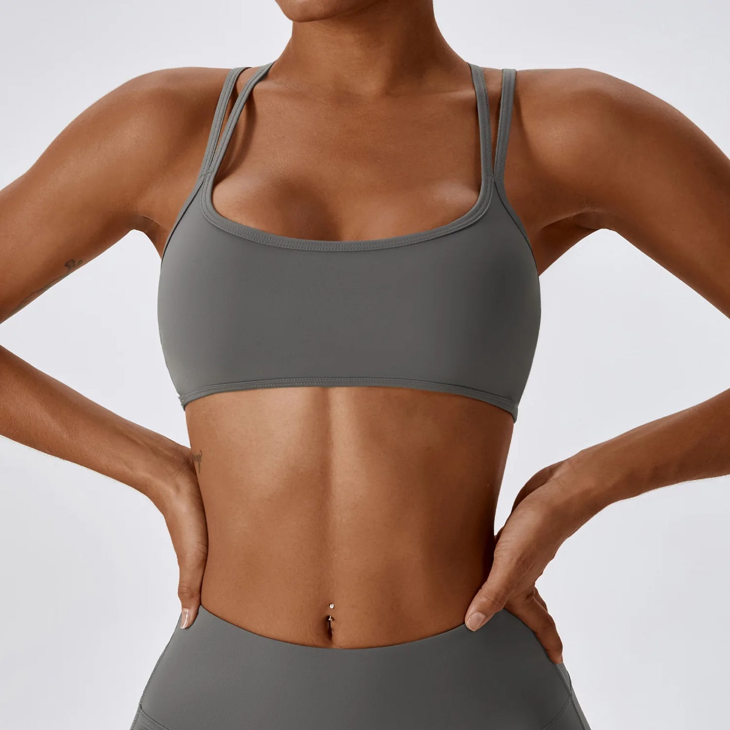 Cross Back Women’s Sports Bra – Medium Support Yoga & Workout Top (Multi Colors)