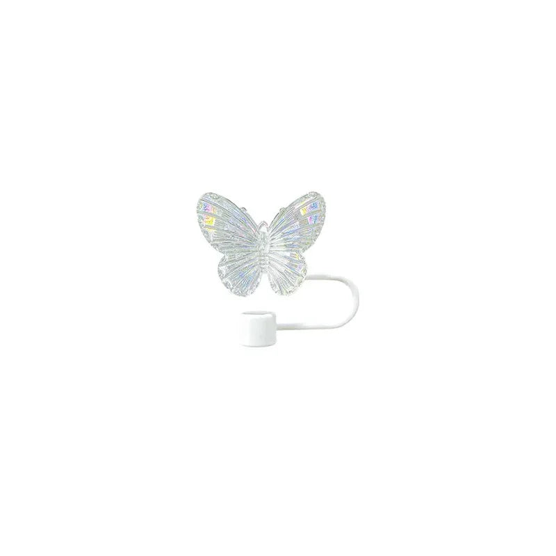 Colorful Butterfly Straw Cap Cover