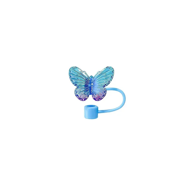 Colorful Butterfly Straw Cap Cover