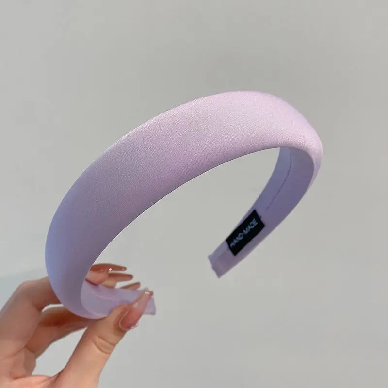 Thick Sponge Satin Headband – Fashionable Soft Padded Hair Hoop for Women