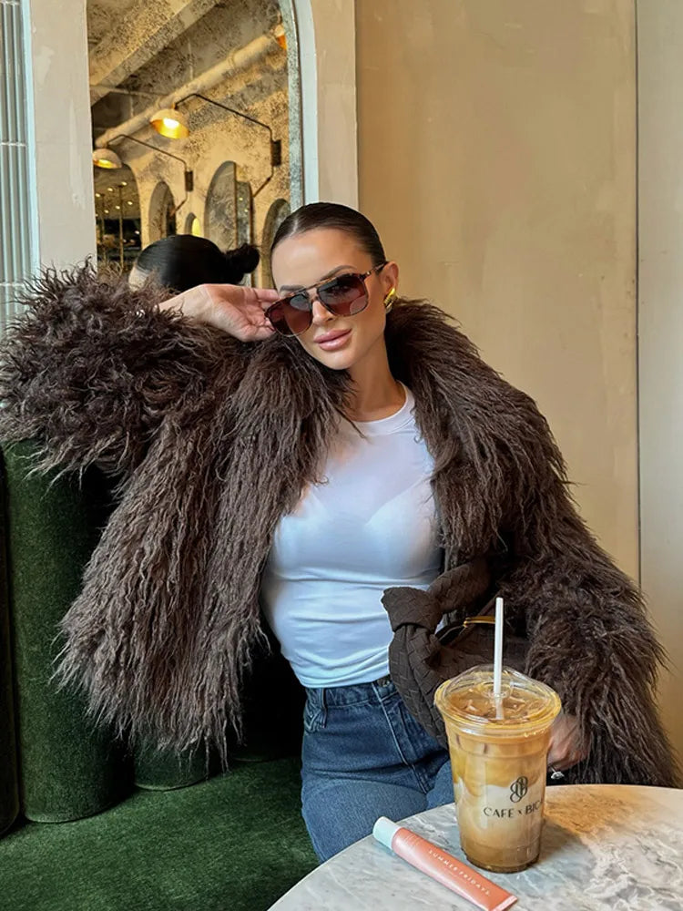 Luxury Winter Faux Fur Jacket – Korean Oversized Trendy Warm Coat