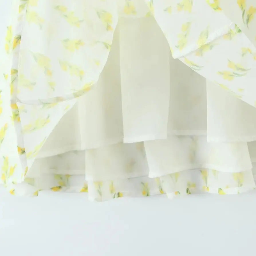 Lemon Print Backless Mini Dress