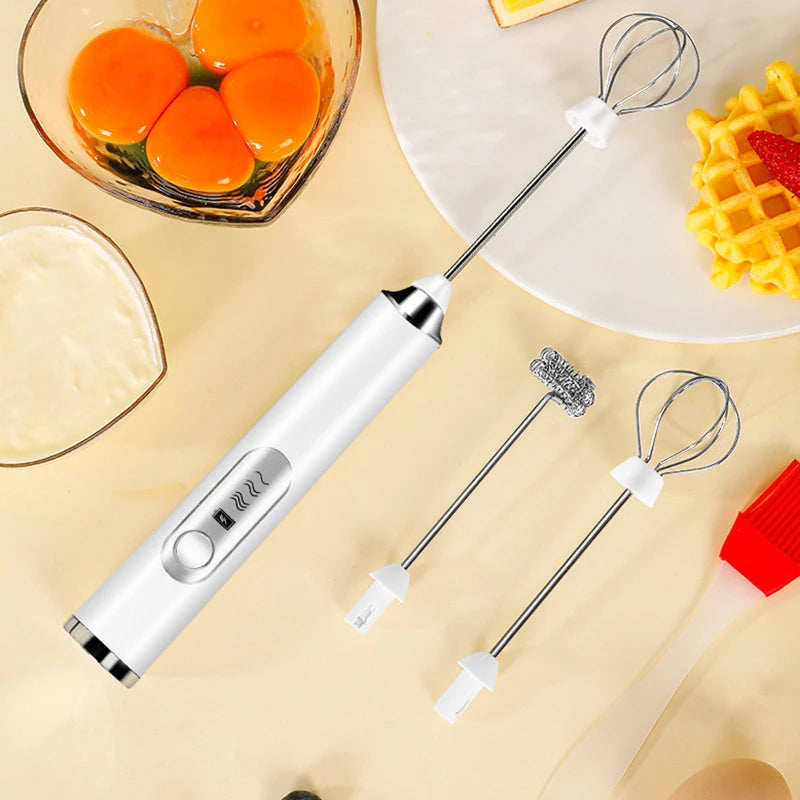 Electric Handheld Milk Frother & Whisk – USB Rechargeable