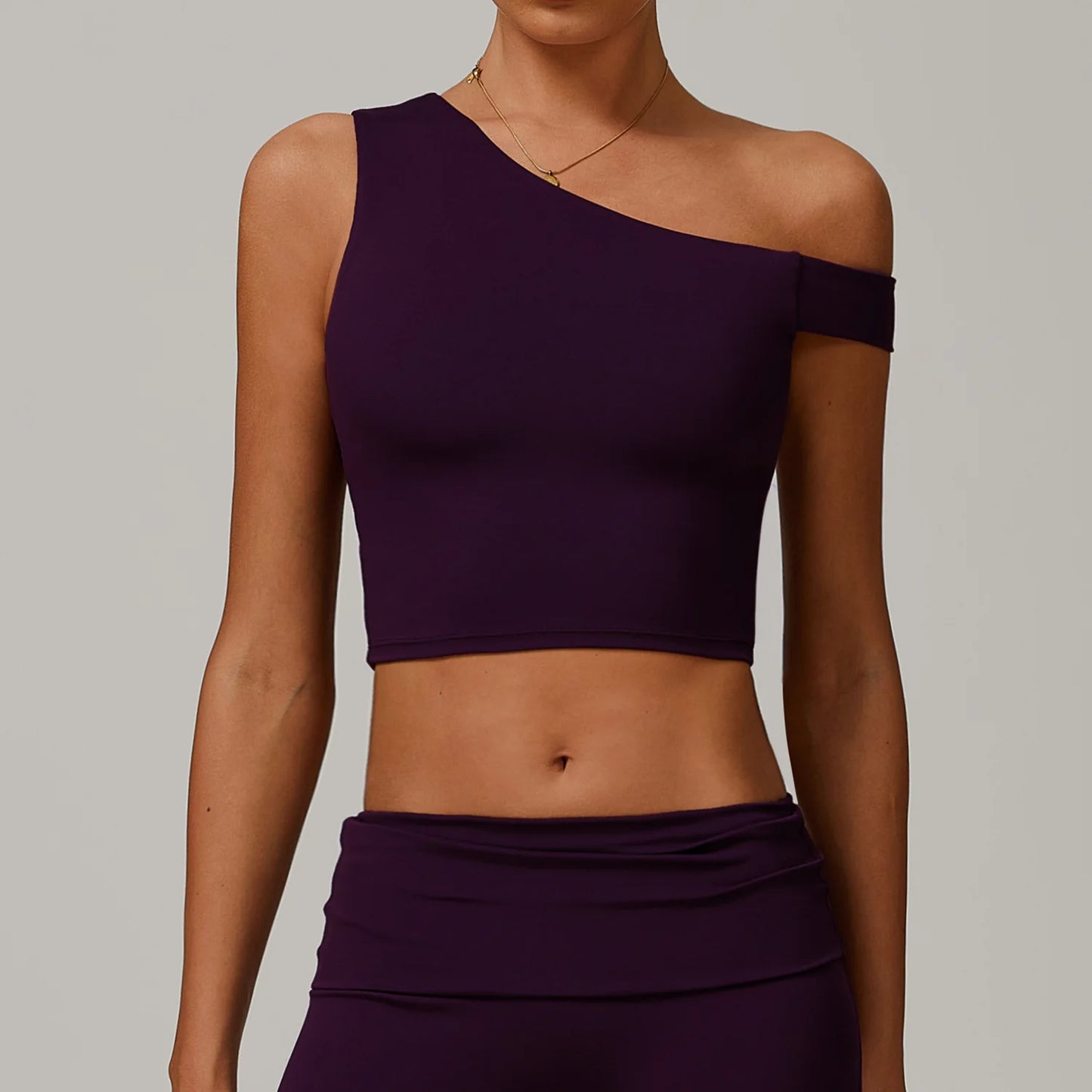 One-Shoulder Sports Bra Top for Women – Medium Support Yoga & Fitness (Multi Colors)