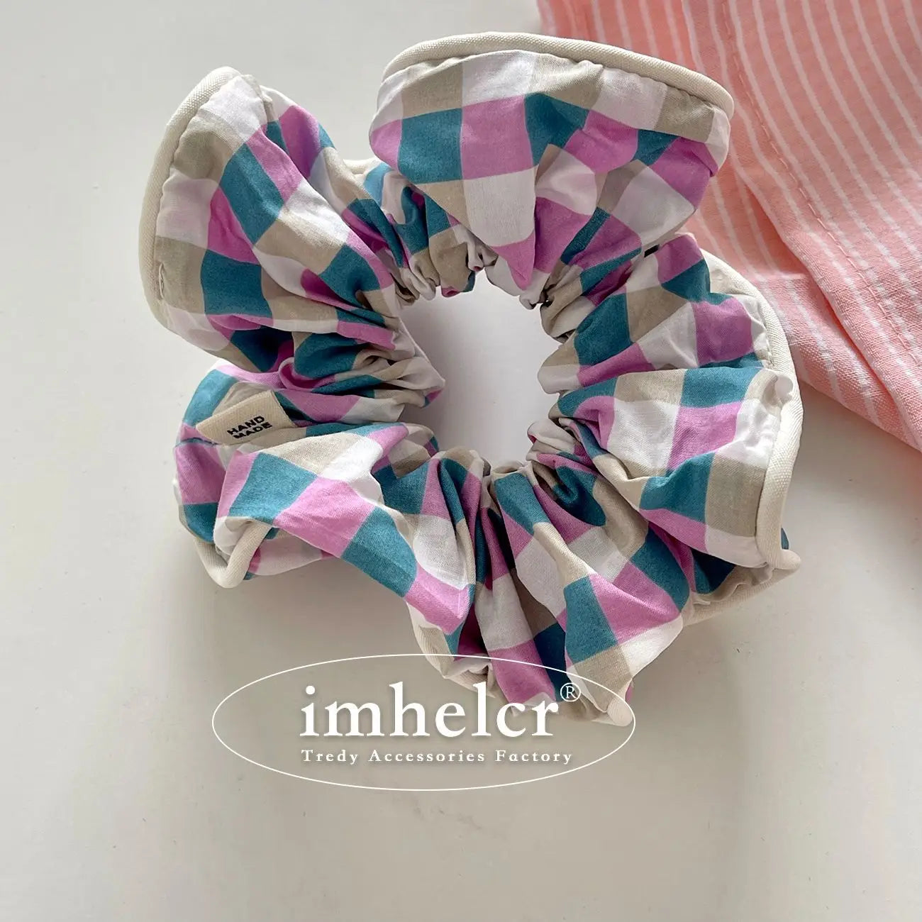 Large Korean Style Scrunchie – Candy Color Hair Tie for Bun or Ponytail