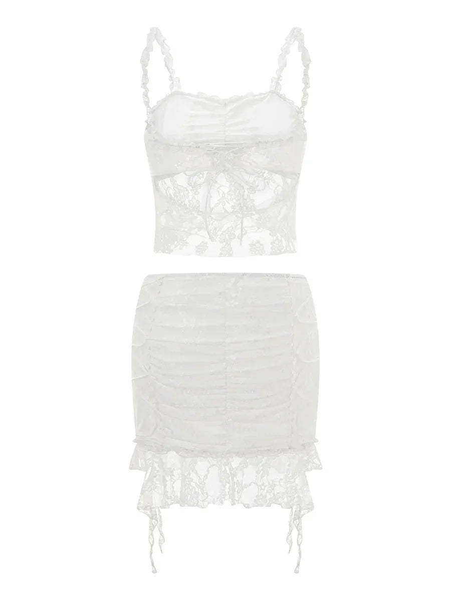 White Lace Two-Piece Set
