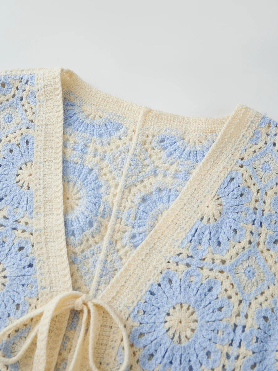 Crochet Flower Two-Piece Set