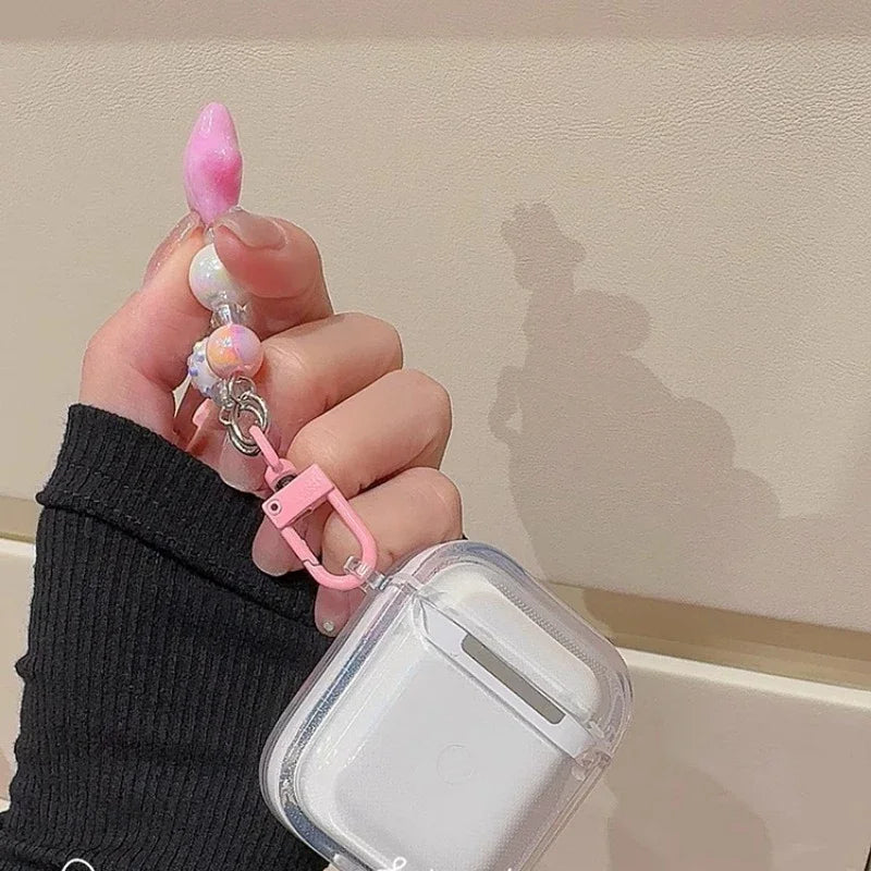 Cubic Pink Butterfly AirPods Case – Dreamy Feminine Style with Pearl Charm