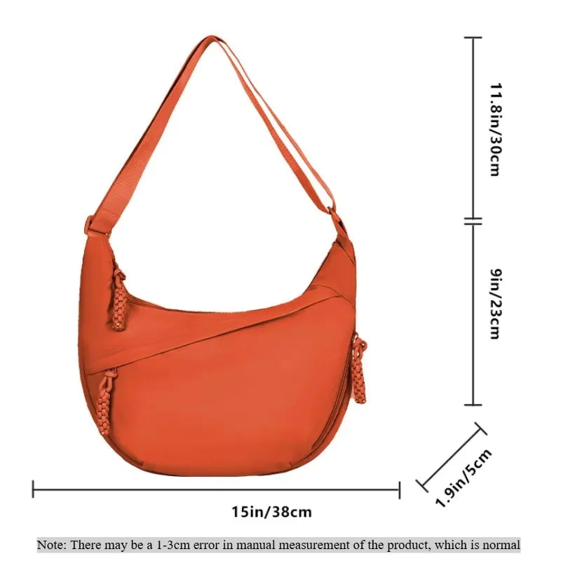 Casual Nylon Shoulder Bag for Women – Large Capacity Everyday Crossbody