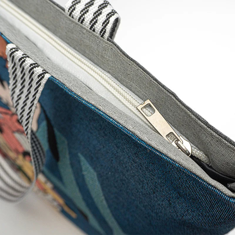 Mickey Embroidered Canvas Shoulder Bag – Youthful, Spacious & Trendy