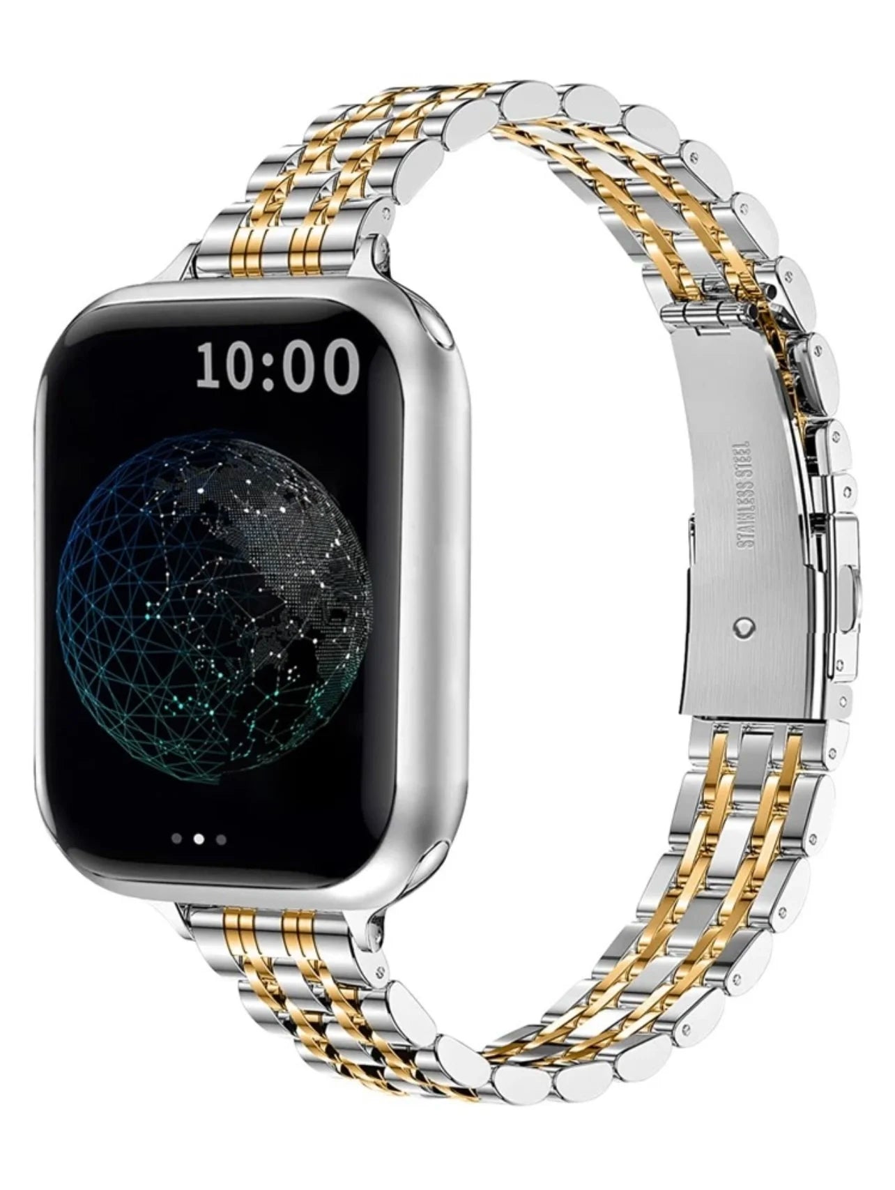 Luxury Two-Tone Stainless Steel Apple Watch Band – Silver & Gold Link Bracelet