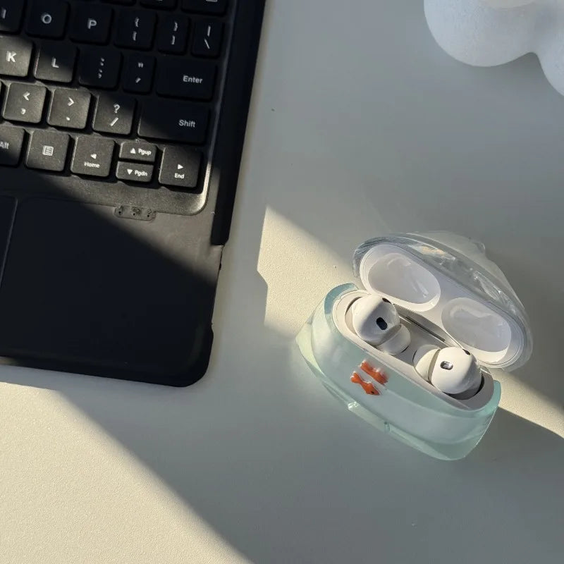 Transparent Goldfish AirPods Case – Artistic Water-Inspired Design