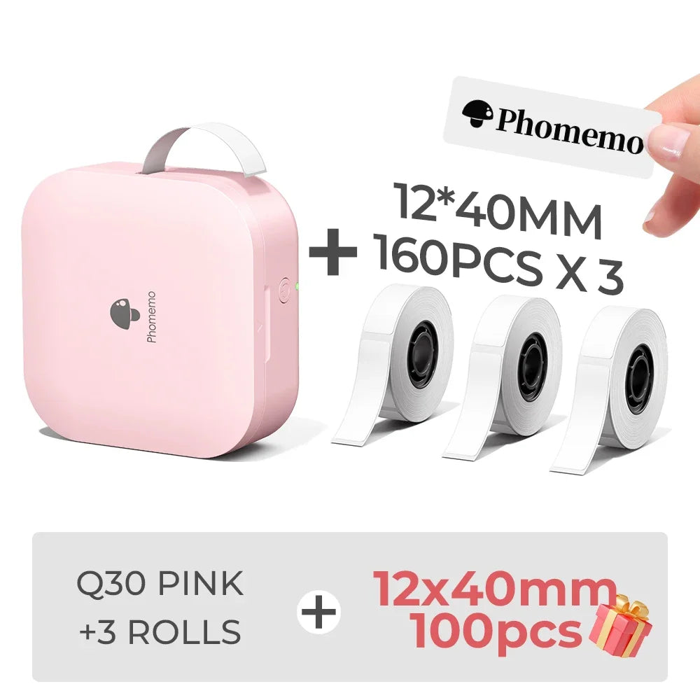 Phomemo Q30 Mini Portable Label Printer – Wireless Inkless Thermal Printing