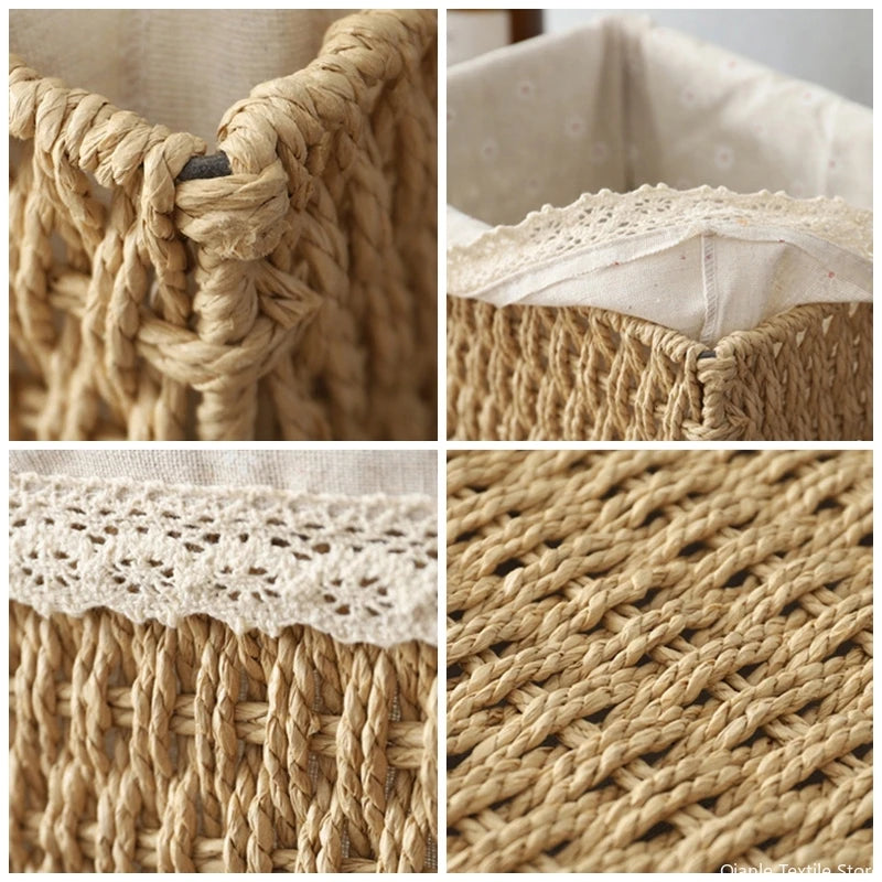 Wicker Storage Basket with Lid
