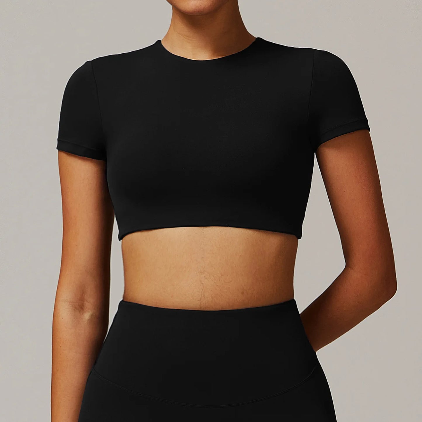 Women’s Backless Short Sleeve Yoga Top – Quick Dry Push-Up Gym T-Shirt