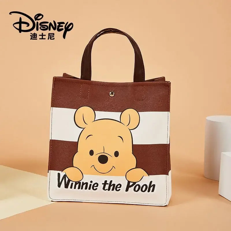Disney Cartoon Tote Bag – Large Capacity Kawaii Stitch & Winnie the Pooh Canvas Bag