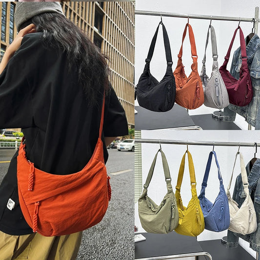 Casual Nylon Shoulder Bag for Women – Large Capacity Everyday Crossbody