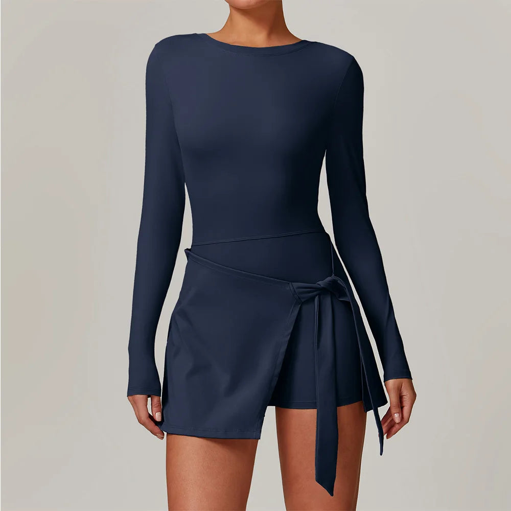 Women's Long Sleeve Yoga Jumpsuit – One-Piece Athletic Bodysuit (Available in Multiple Colors)