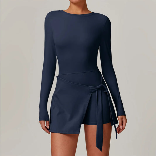 Women's Long Sleeve Yoga Jumpsuit – One-Piece Athletic Bodysuit (Available in Multiple Colors)