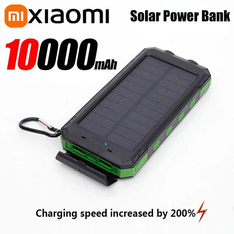 Solar Power Bank 50000mAh – Waterproof Fast-Charge Portable Charger with LED Flashlight