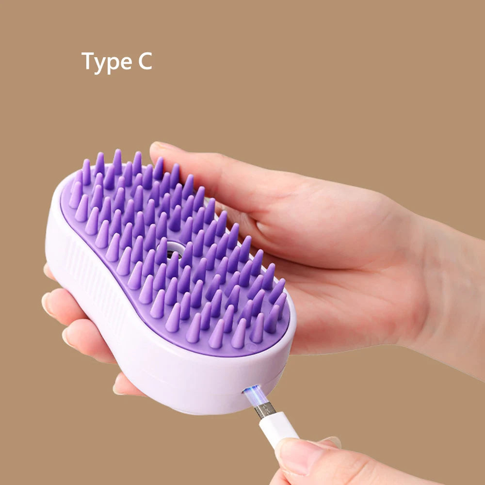 Steam Pet Hair Brush – Gentle Grooming & Massage