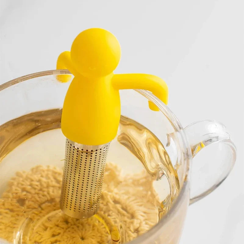 Funny Human-Shaped Tea Infuser – Silicone & Stainless Steel