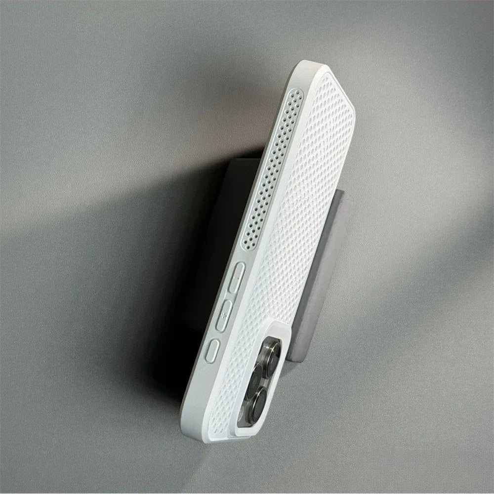 Luxury Matte Heat Dissipation Hole Magsafe Case for iPhone 12 to iPhone 16 Pro Max – Magnetic Wireless Charging PC Hard Cover