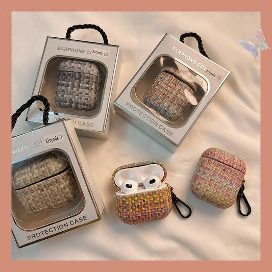Premium Braided Leather AirPods Case – Handcrafted Elegance