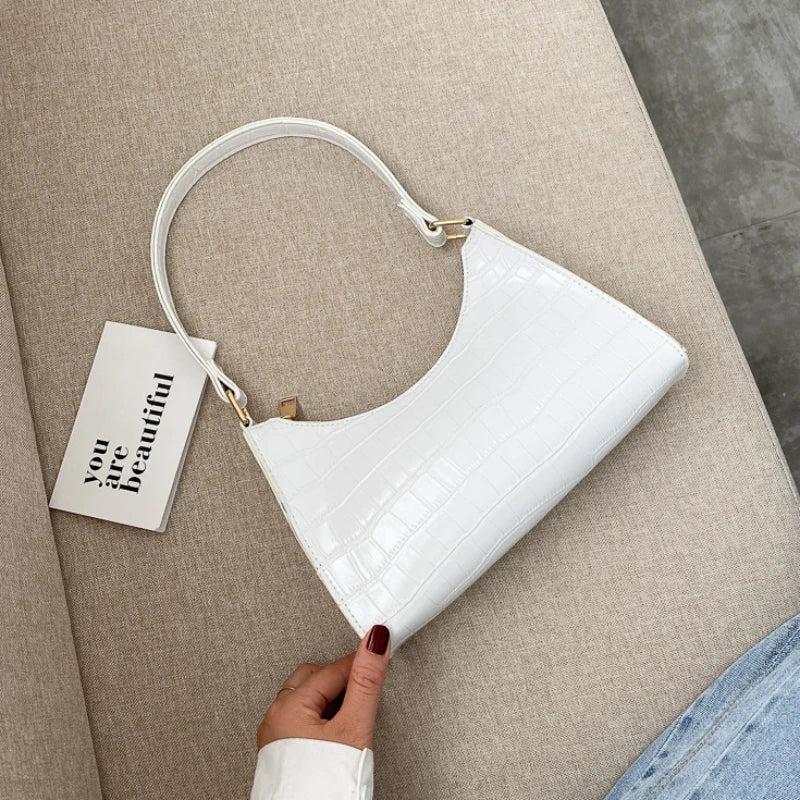Classic Shoulder Bag for Women – Sleek Shiny PU Leather Tote