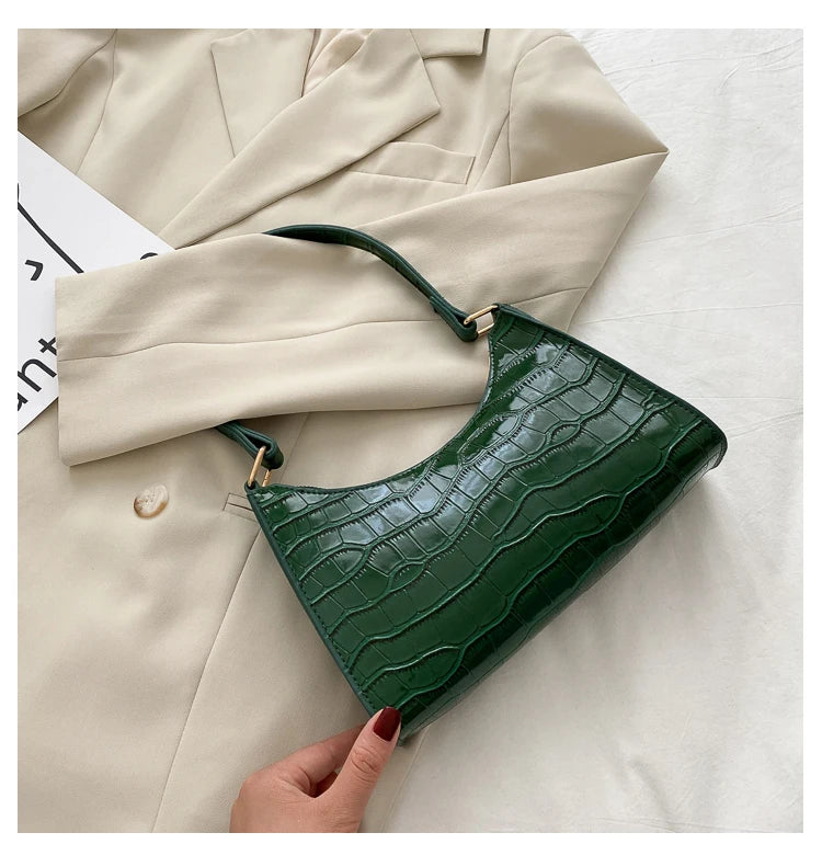 Classic Shoulder Bag for Women – Sleek Shiny PU Leather Tote