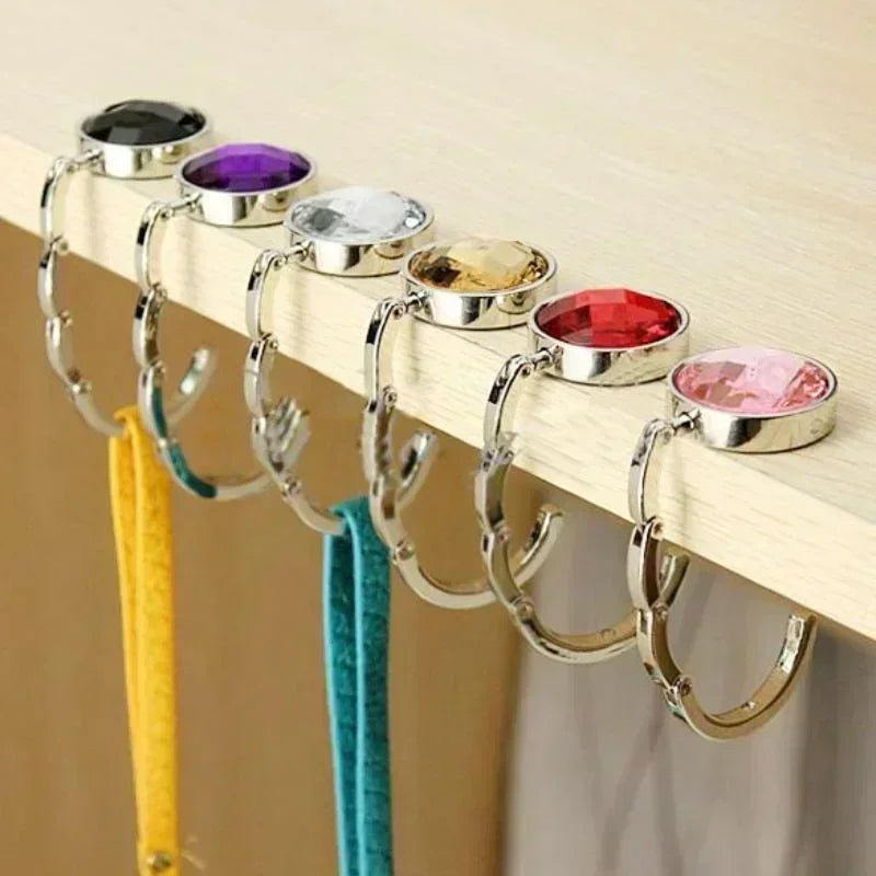 Foldable Crystal Bag Hook for Table