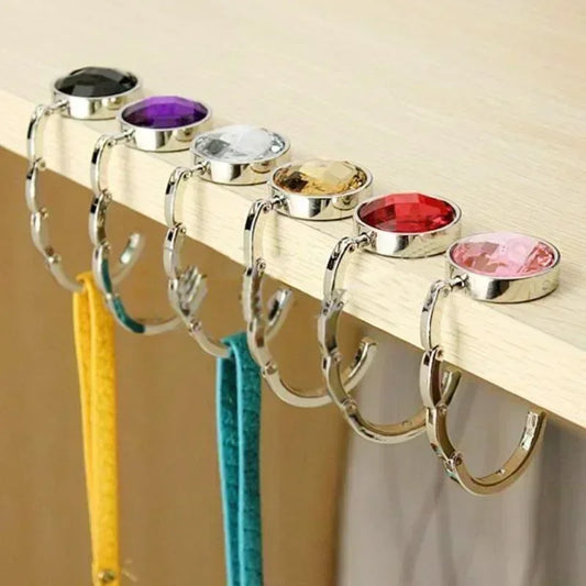 Foldable Crystal Bag Hook for Table