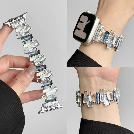 Luxury Crystal Elastic Apple Watch Band – Shiny Rhinestone Stretch Bracelet Strap