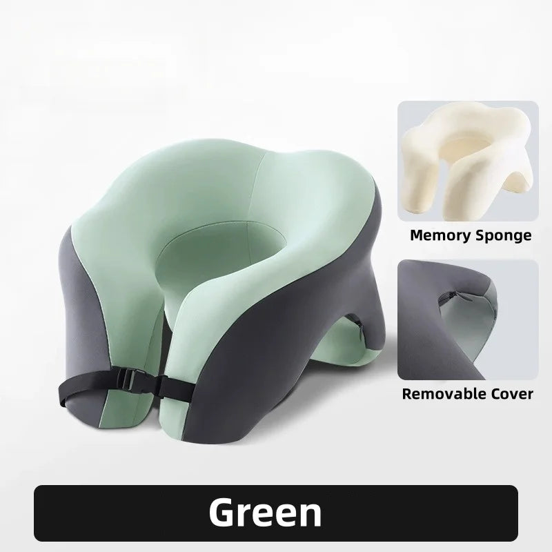 U-Shaped Memory Foam Travel Neck Pillow – Ergonomic Support for Plane, Car & Office
