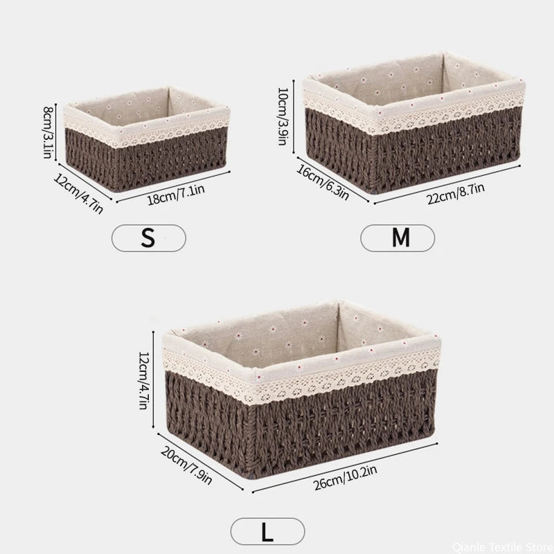 Wicker Storage Basket with Lid