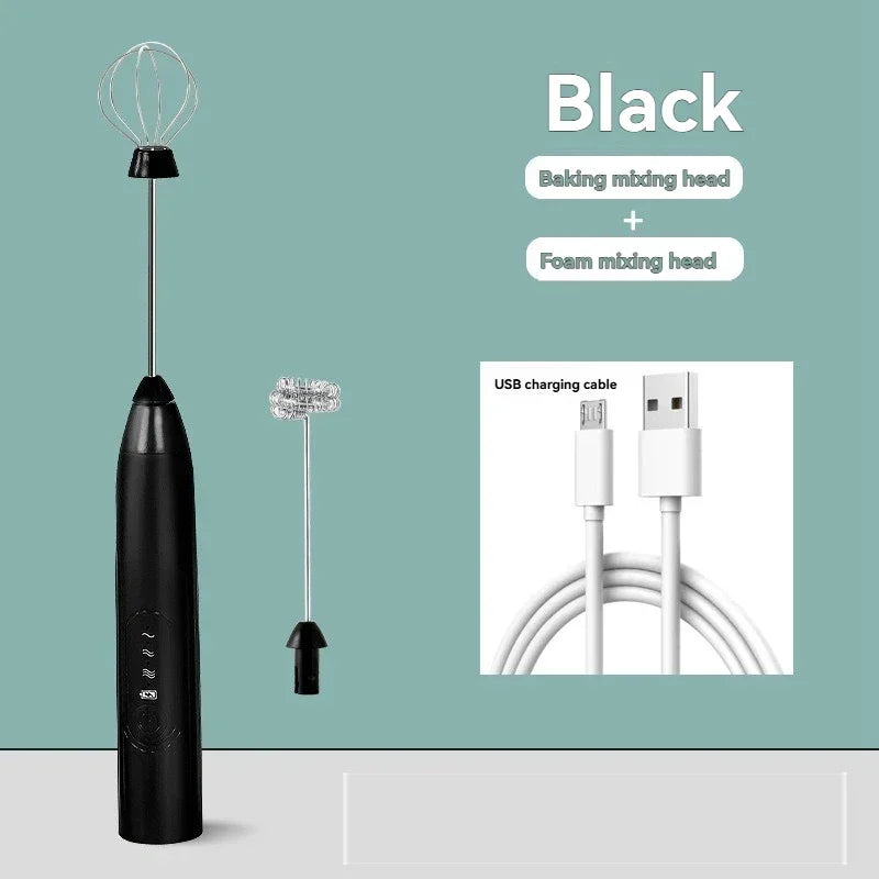 Electric Handheld Milk Frother & Whisk – USB Rechargeable