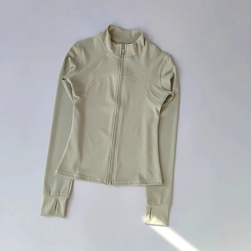 Women’s Quick-Drying Sports Jacket – Long Sleeve Fitness Training Top
