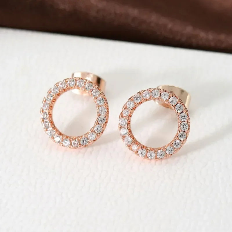 Elegant Women’s Stud Earrings – Assorted Designs with Zircon & Resin