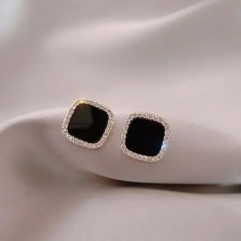Elegant Women’s Stud Earrings – Assorted Designs with Zircon & Resin